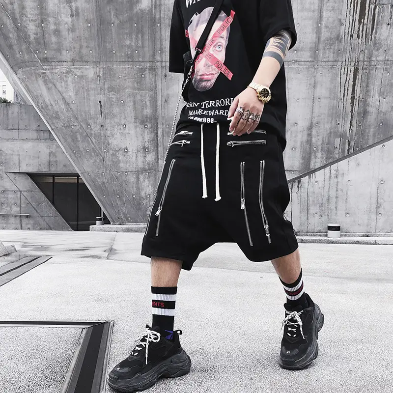 Zipper cropped pants