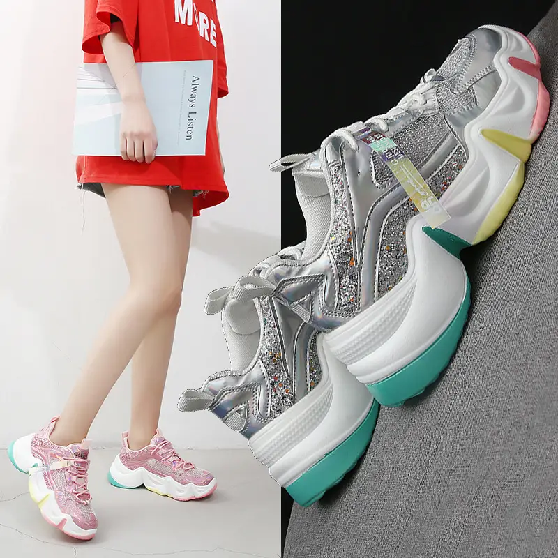 Net red rainbow heightening sneaker