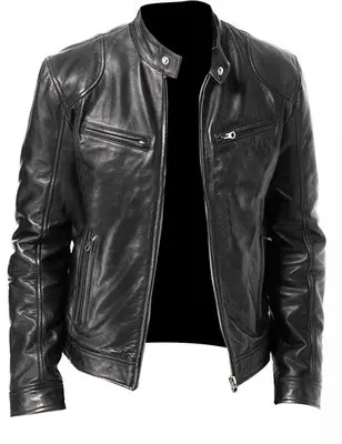 PU Leather Jacket Slim