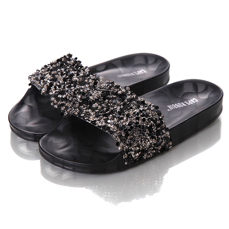 Crystal plastic slippers
