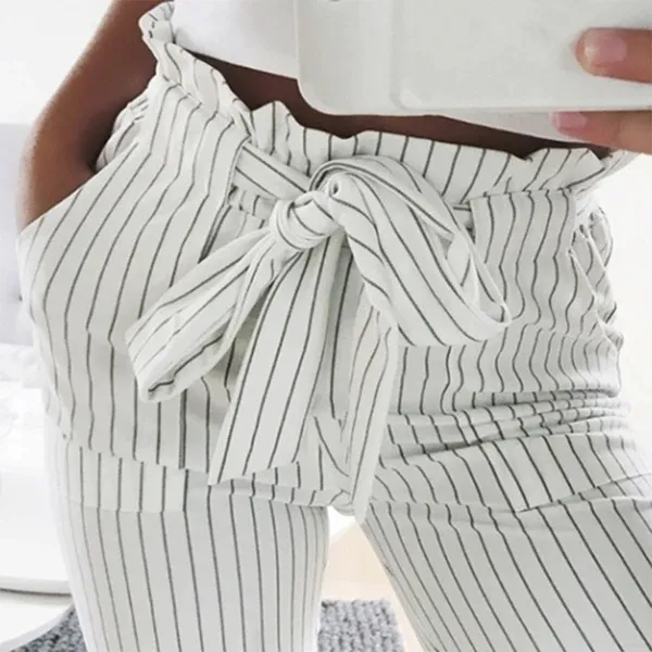 European and American new fashion wild waist cropped pants White - Shop at LoveMi