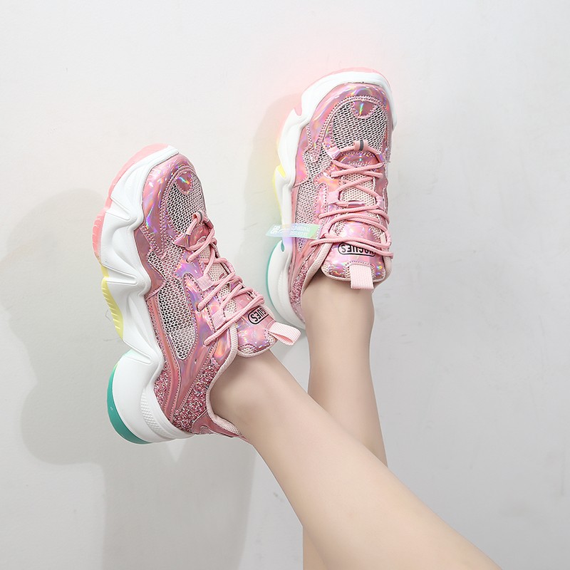 Net red rainbow heightening sneaker