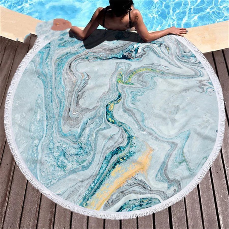 Marbling beach towel - E-Diameter 150Cm