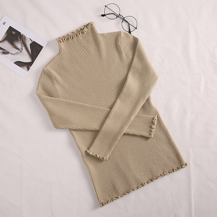 Slim turtleneck long sleeve sweater