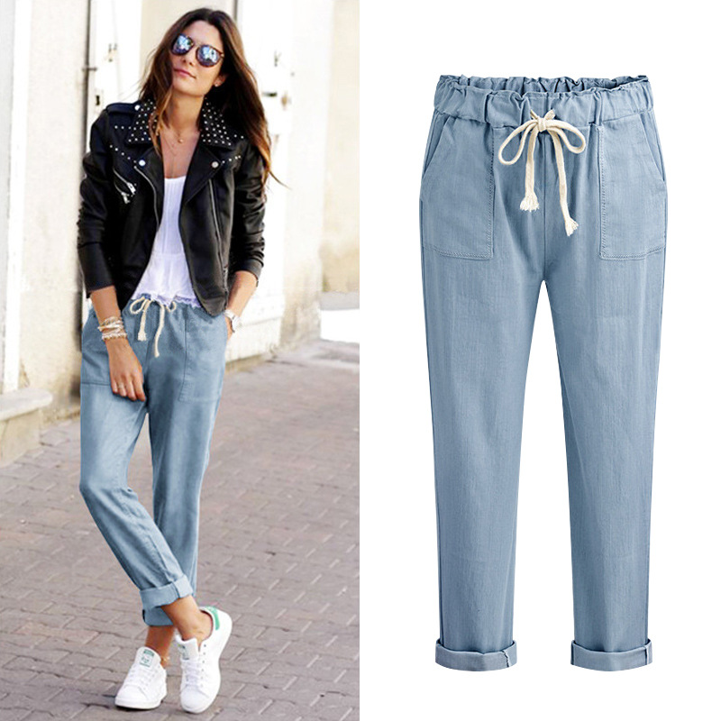 Loose nine-point trousers