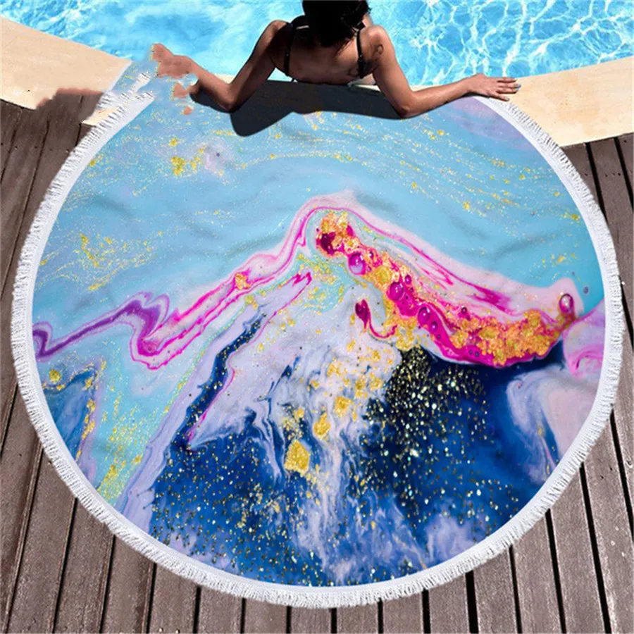 Marbling beach towel - C-Diameter 150Cm