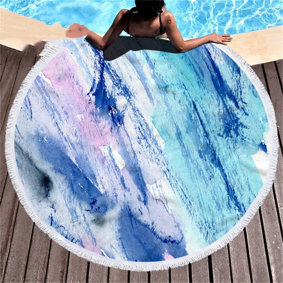 Marbling beach towel - B-Diameter 150Cm