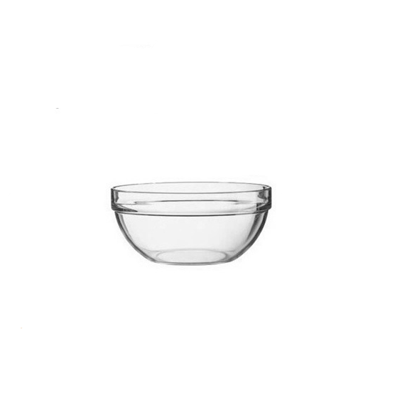 Transparent glass salad bowl