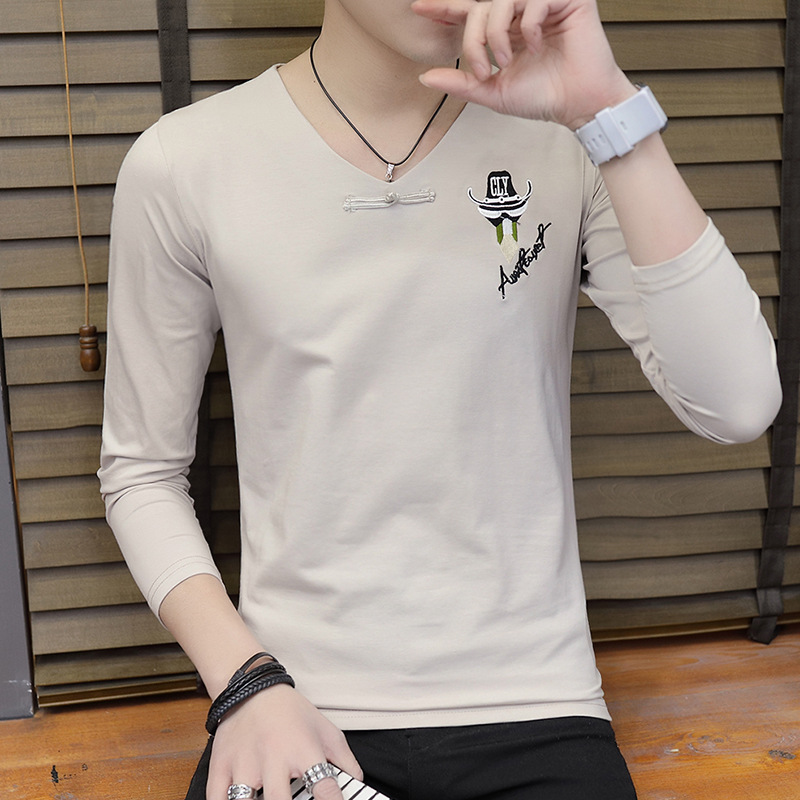 Men's cotton long-sleeved T-shirt