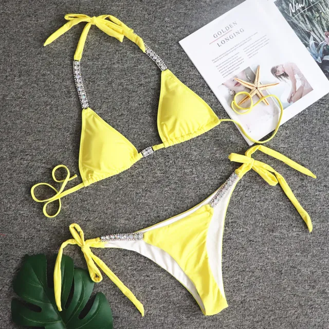 Solid sexy strapless bikini Yellow - Shop at LoveMi