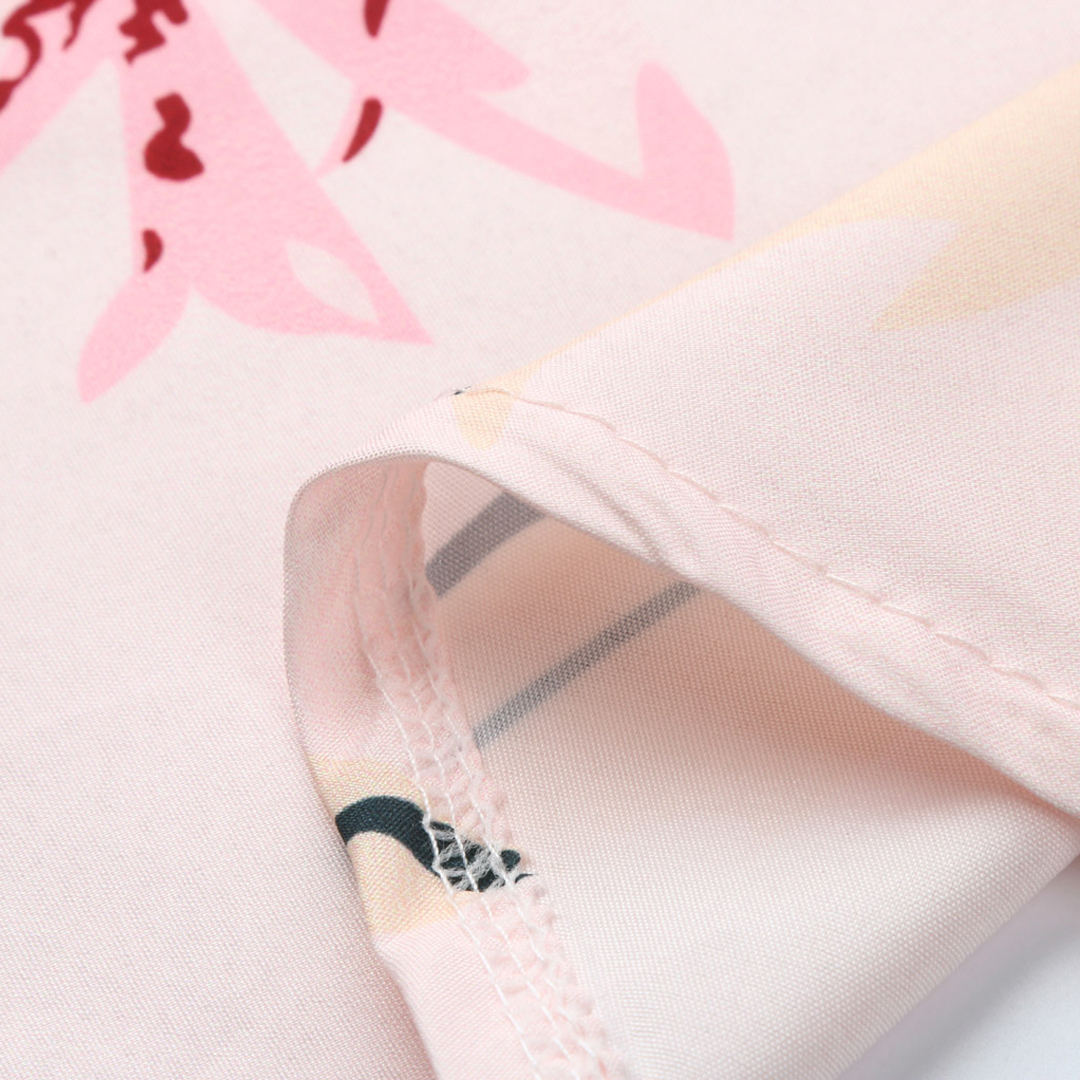 V-neck high-waist print dress