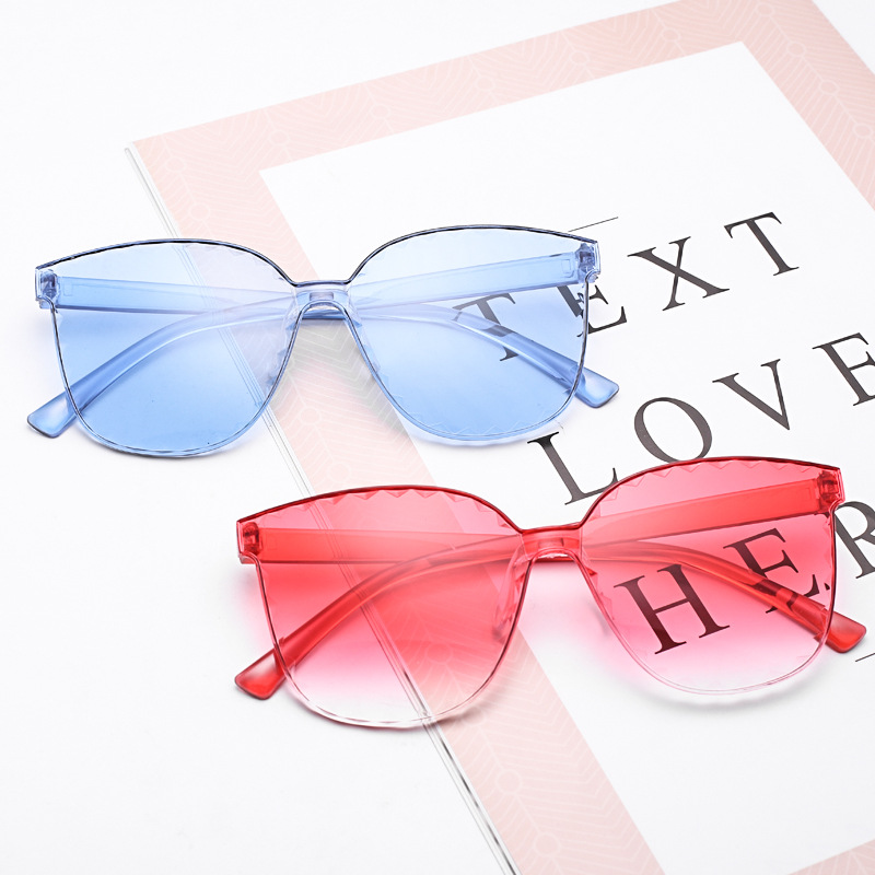 Frameless one-piece sunglasses