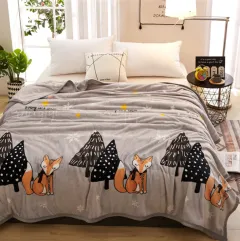 Air conditioning blanket flannel blanket - Grey - View 1
