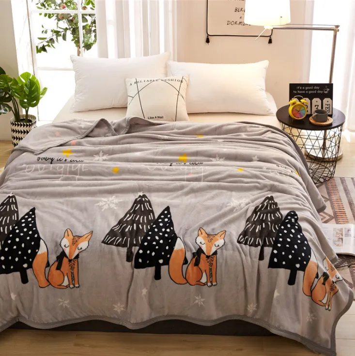 Air conditioning blanket flannel blanket - Grey