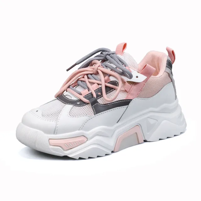 Colorblock platform sneakers Pink - Shop at LoveMi