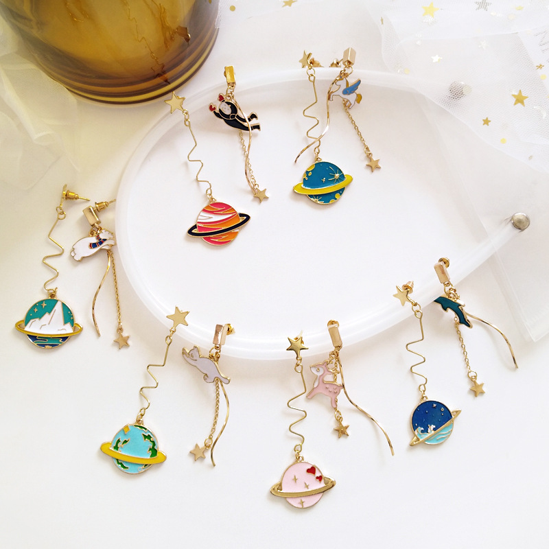 Color Planet Funny Small Animal Long Earrings
