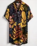 Slim shirt men contrast color printing