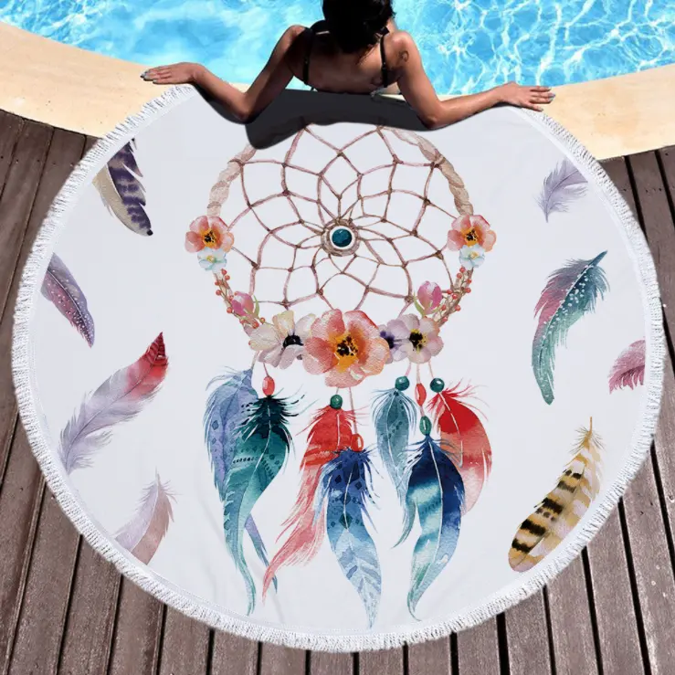Dream net microfiber round beach towel Yoga