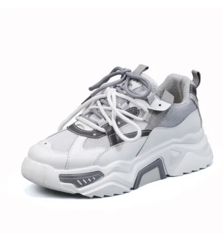 Colorblock platform sneakers Grey - Shop at LoveMi