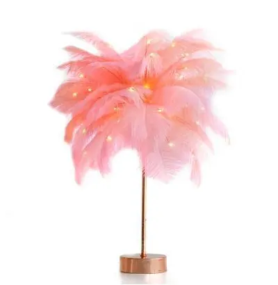 Feather Lamp Nordic Desk European-Style Bedroom Bedside
