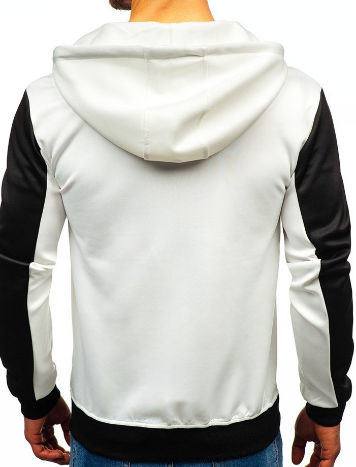 Casual stitching men's sweater hooded cardigan