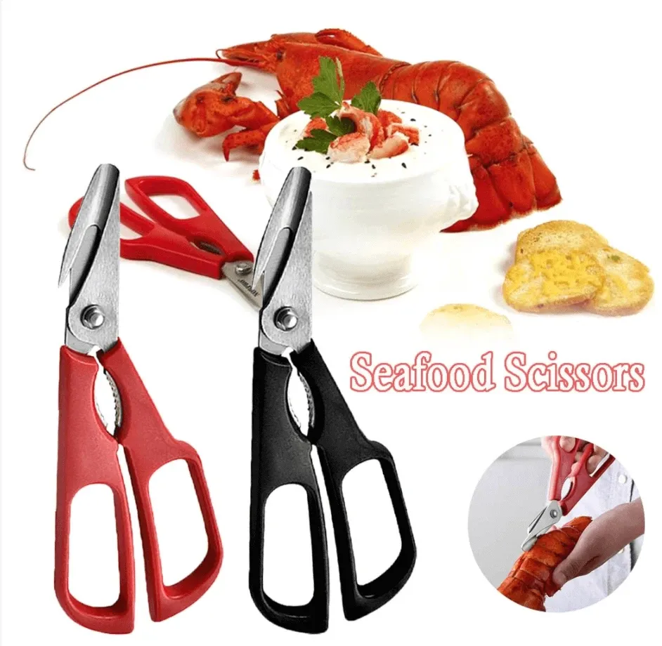Multifunctional kitchen scissors - Black Red 1Set