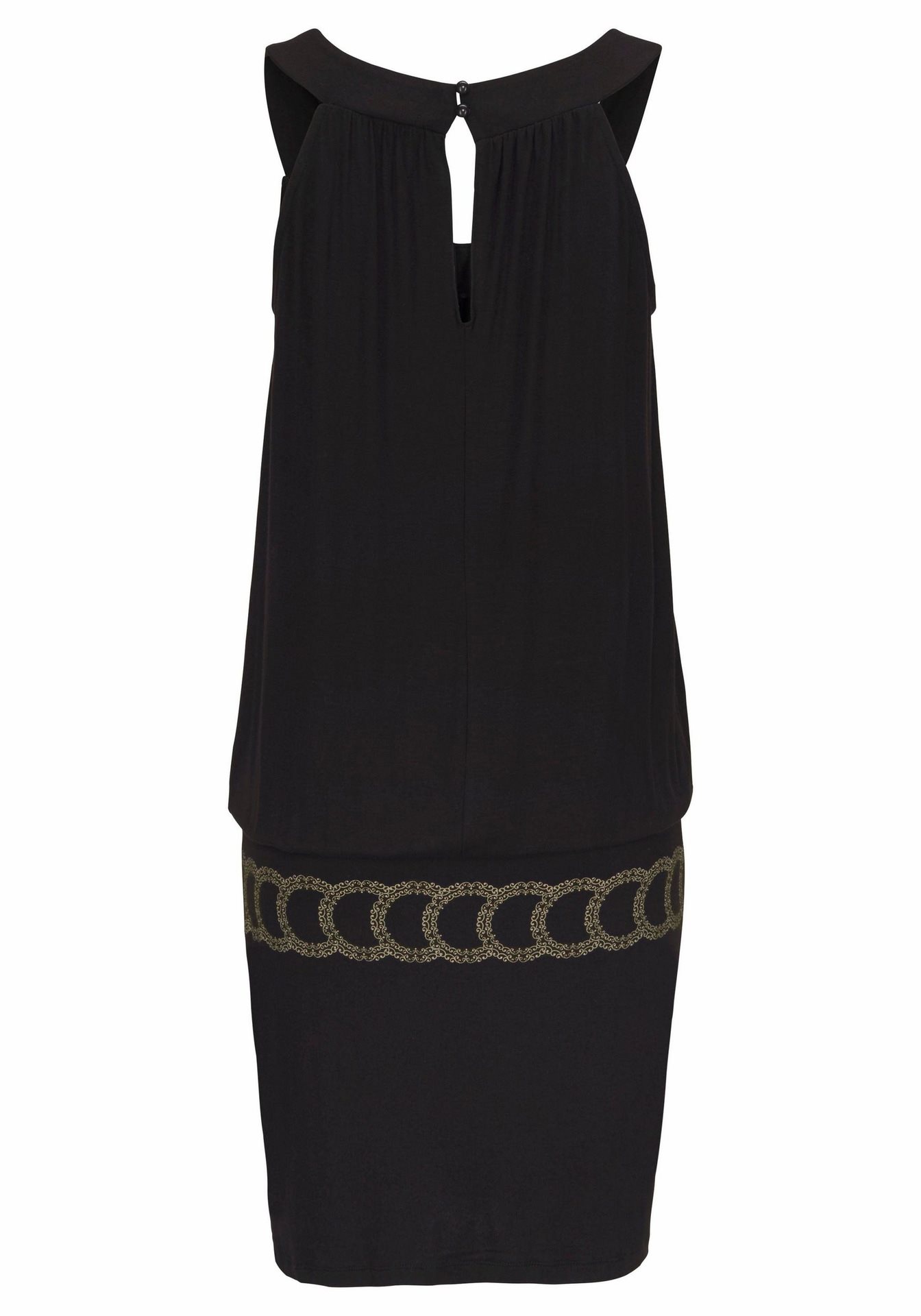 Solid color Mosaic seal loose waist loose dress