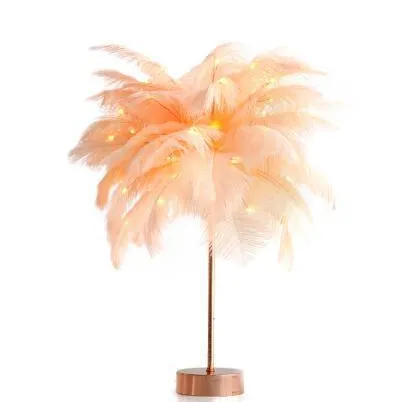 Feather Lamp Nordic Desk Lamp European-Style Bedroom Bedside Feather Table Lamp Night Light Table Lamp Decoration Modern – image 8