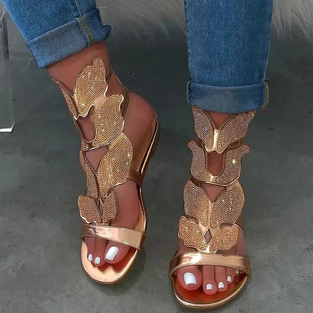 Flat Butterfly Sandals Gold - Shop at LoveMi