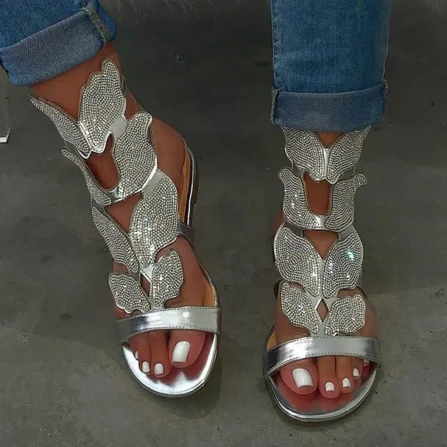 Flat Butterfly Sandals Silver - Shop at LoveMi