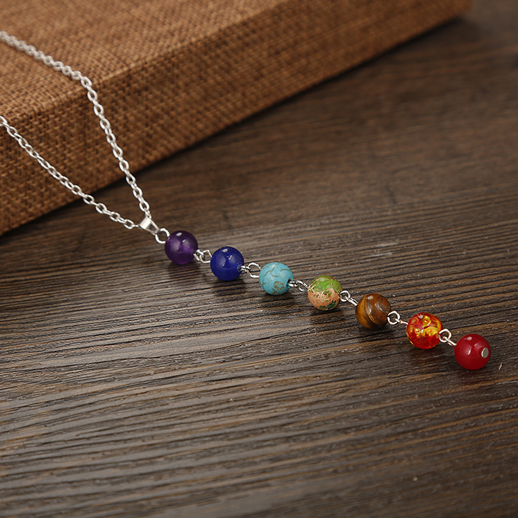 Natural stone colorful beads pendant