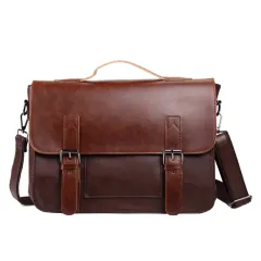 Men's casual shoulder bag - Coffee - View 1