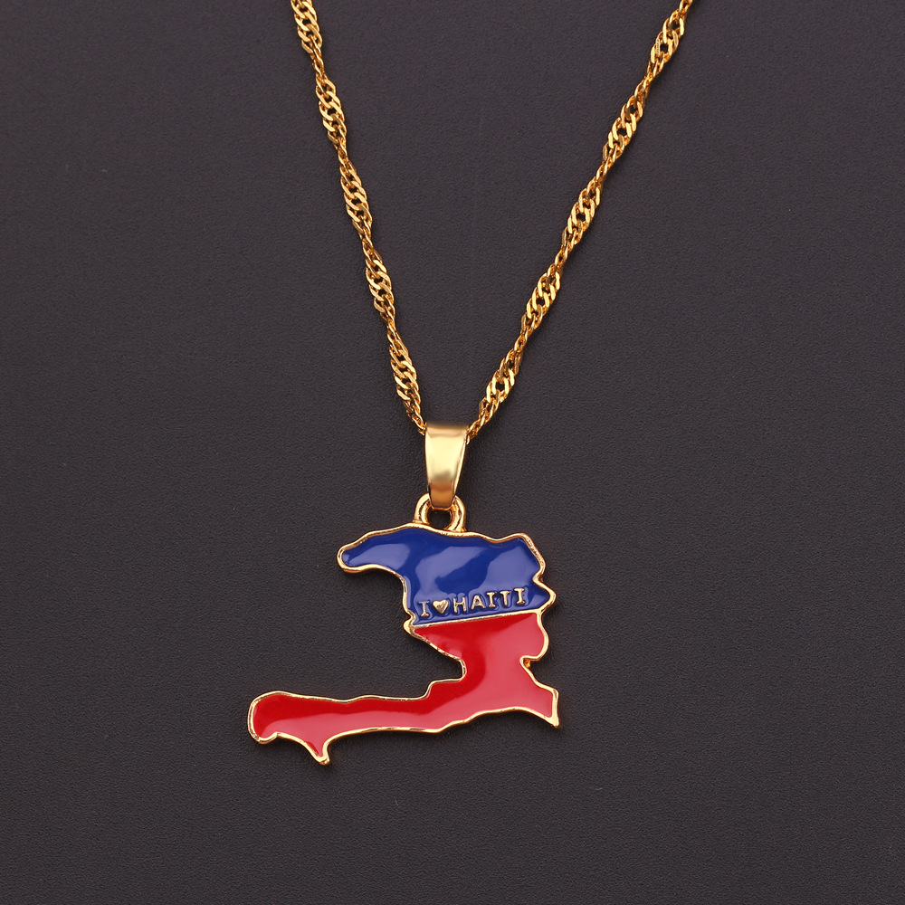 Necklace of geographical maps of the world