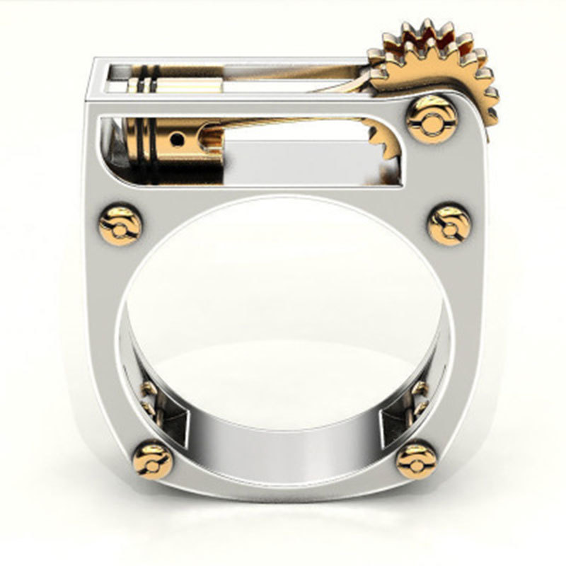 Unisex mechanical double color gear ring