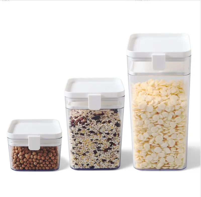 Household kitchen sealed jar storage box storage jar - White