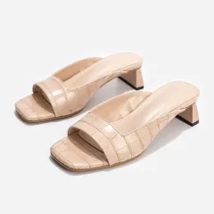 Chunky heel sandals - Beige - View 1