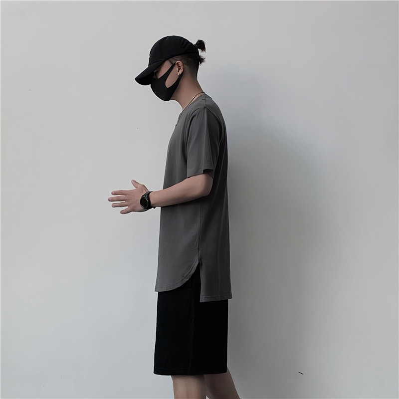 Short front and long back summer short sleeves