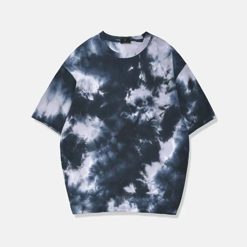 Tie-dye loose dark short sleeves