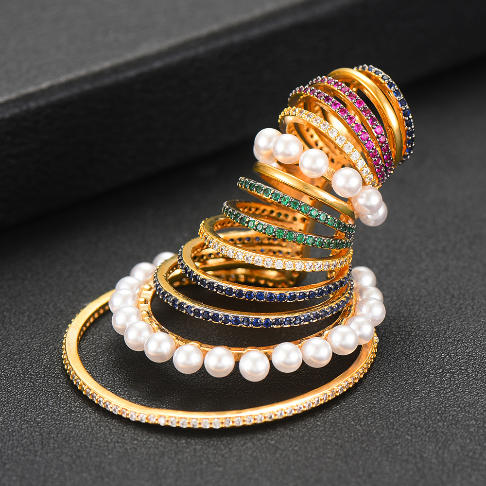 Colorful pearl dinner earrings