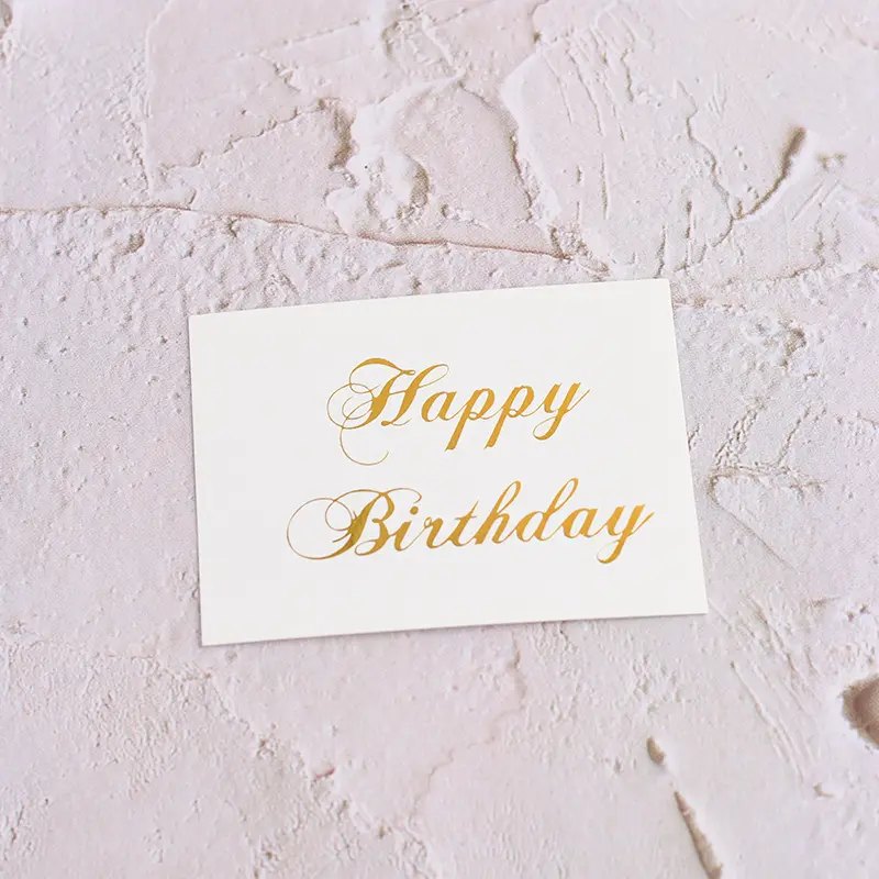 Valentine's day gold embossed thank you card