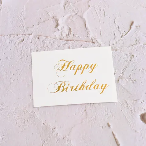 Valentine's Day Gold Embossed Thank You Card
