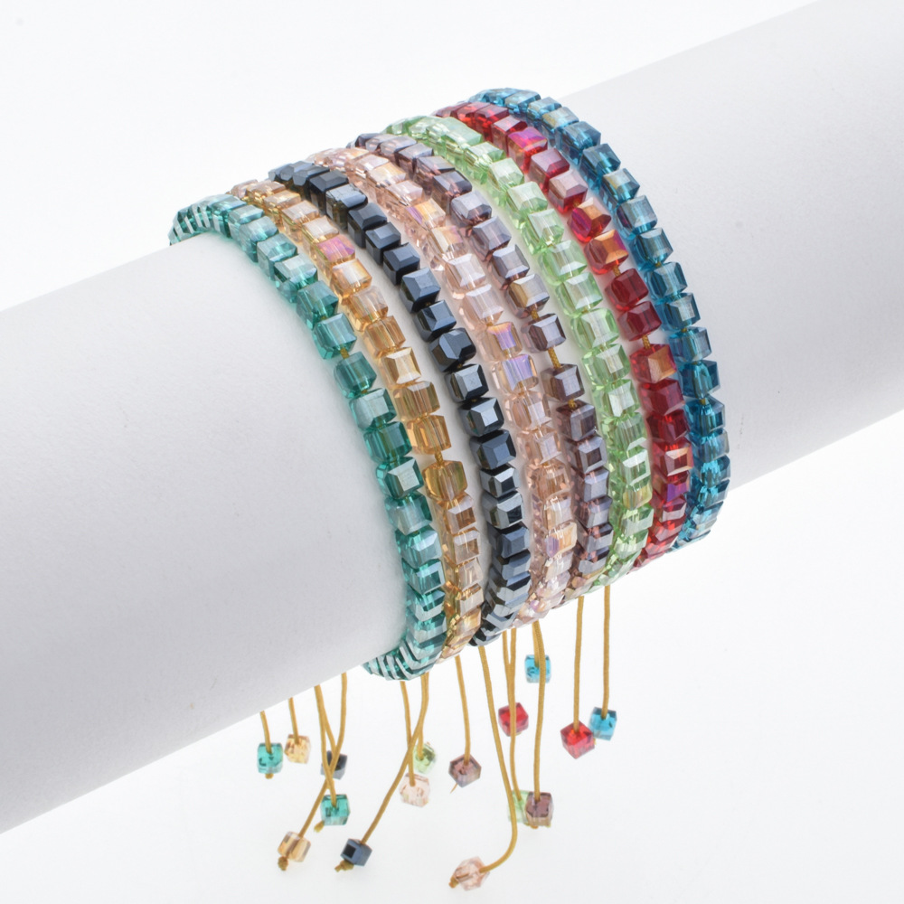Square crystal beads bracelet