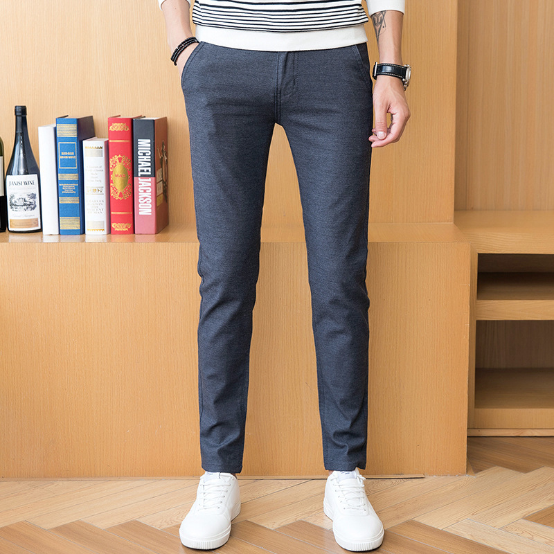 Slim-fit brushed trousers