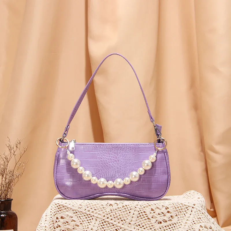 Lady's underarm bag handbag lady's handbag - Purple