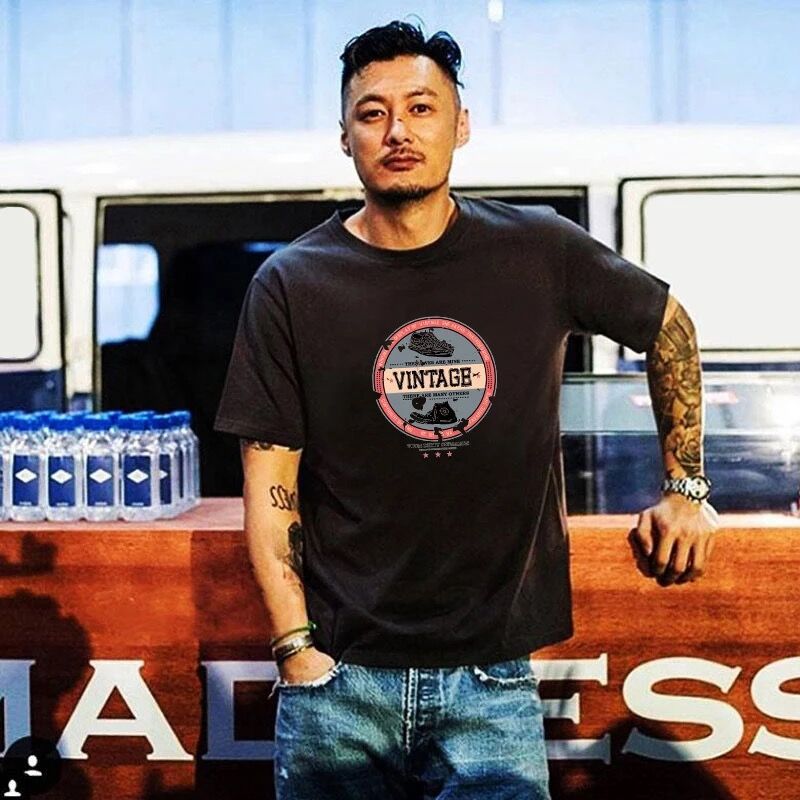 Men's round neck cotton T-shirt