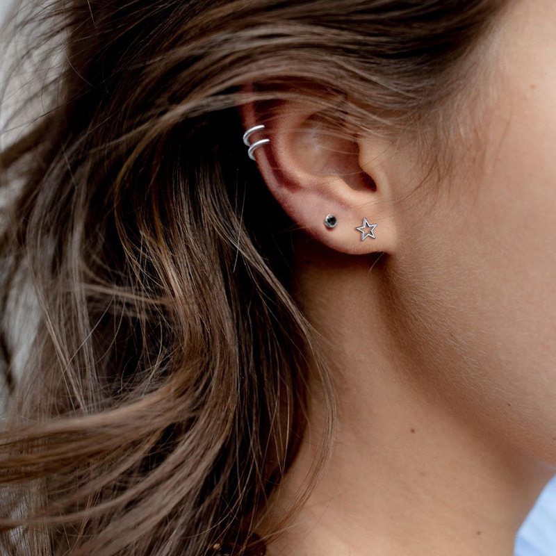 Sterling silver ear bone clip ear ring