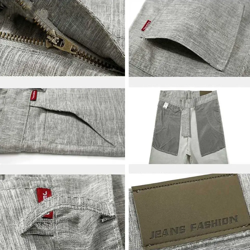 Summer thin ice silk linen casual pants