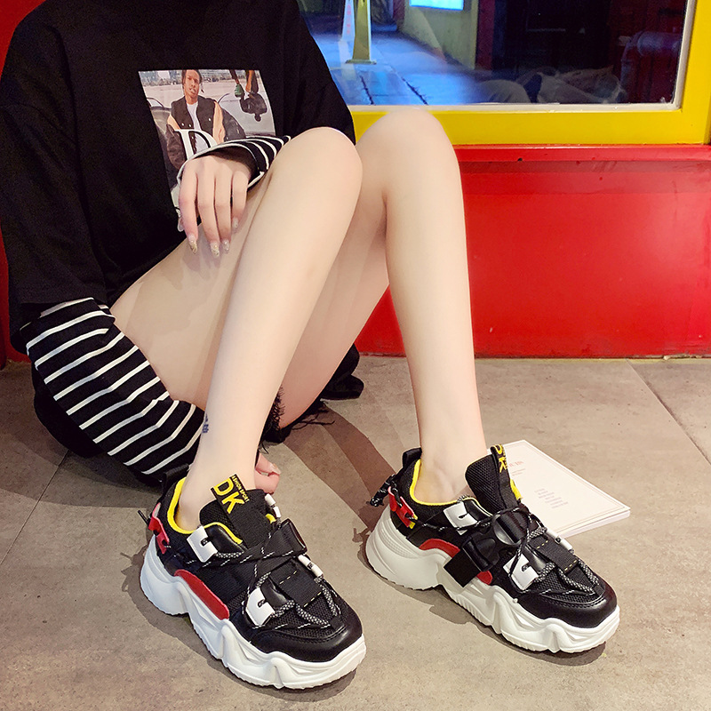 Buckle mesh sneakers breathable casual shoes