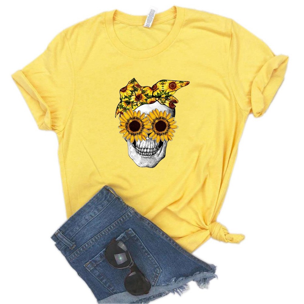 Chrysanthemum sunglasses skull short sleeves