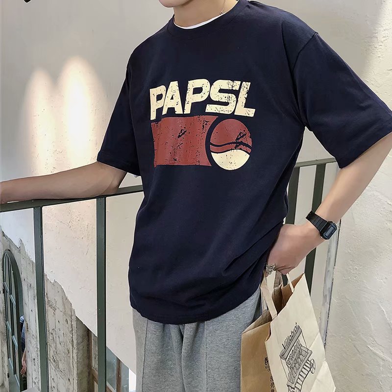 Summer new men's loose bottoming shirt